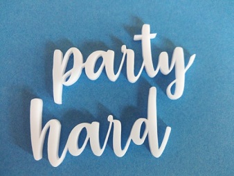 Acrylic word Party hard    120x35mm
